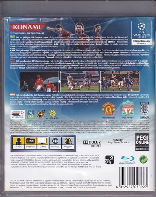 PES 2009 Pro Evolution Soccer - PS3 (B Grade) (Genbrug)